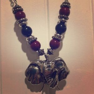 Silver necklace with elephant pendant